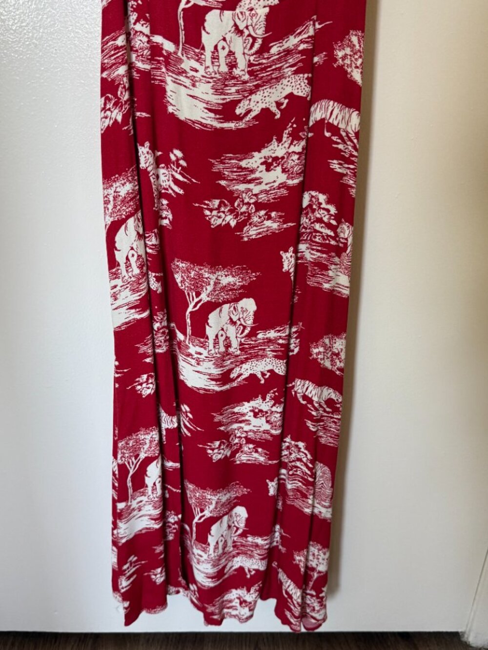Reformation Arielle Elephant Print Red Midi Dress US 6 - Picture 7 of 7